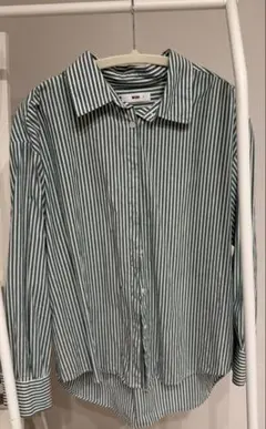 グリーン ストライプ シャツ