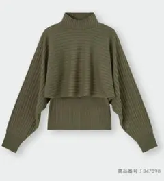 美品　GU　マルチウェイセーター（長袖）オリーブ　Mサイズ