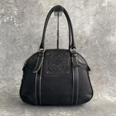 LOEWE ロエベ ハンドバッグ ミニボストン アナグラム ネイビー 3層構造