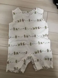 《美品》バースデーコトリ　ノースリーブロンパース80 ホワイト