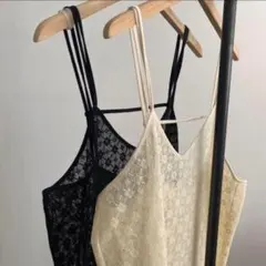 lawgy 花柄レースキャミワンピース