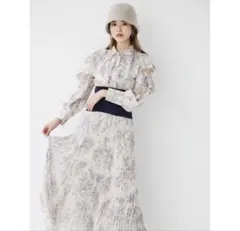 SNIDEL ウエストリブプリーツワンピース