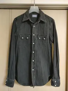 【美品】BLUE BLUE ブルーブルー デニムウエスタンシャツ ブラック