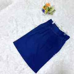 美品Sorridere デニムスカート L タイト ストレッチ 綿混 ネイビー