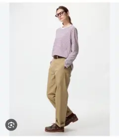 UNIQLO　ソフトコットンボーダーラウンドヘムT　S 赤ボーダー