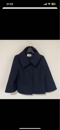 エムプルミエ 34 ウールショートコート ウールジャケット 黒 ブラック DMW