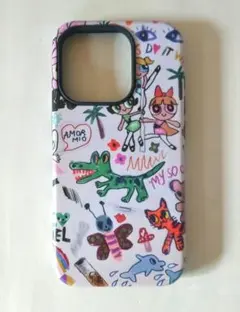 iPhone15 耐衝撃スマホケース 落書きイラスト IP15-PRO-6.1