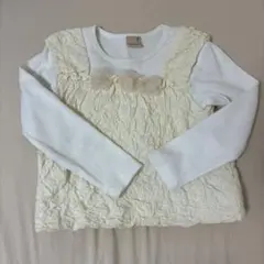 petit main アイボリー長袖カットソー