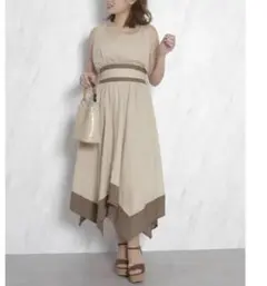 【新品】dazzlin バイカラーノースリーブワンピース