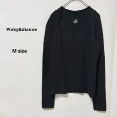 Pinky&dianne ウール100% Ｖネックニット　M ブラック　長袖