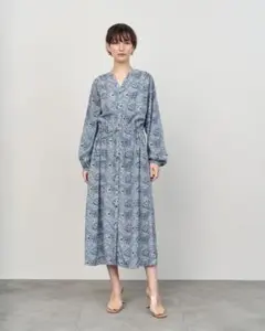 soeju ペイズリー ワンピース　ライトグレーFree ソージュ