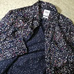 ★ZARA ザラ★花柄 総柄 エレガントシャツ コットン ボタニカル 良品