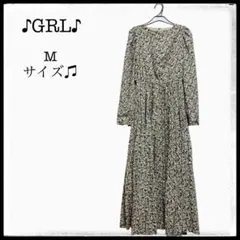 GRL 小花柄 ロングワンピース 裏地付き フレア 上品 フェミニン M