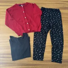 GUカーディガン、UNIQLOレギンス、インナー