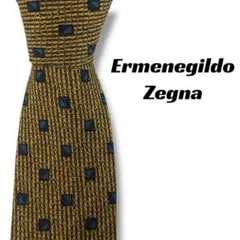 【7978】美品ー良品！エルメネジルドゼニア　ネクタイ　ブラウン系