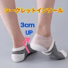 3cmシークレットインソール　白男女兼用　シリコン素材　目立たない
