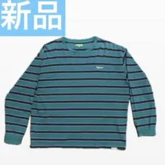 し*う様 ライトオン Refurbish ターコイズ ストライプ Tシャツ M