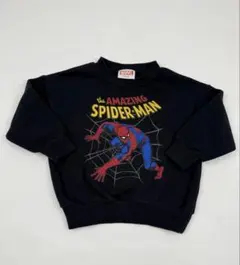 MARVEL スパイダーマン トレーナー ブラック キッズ　100cm