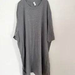 美品 半袖Ｔシャツ 【5L相当】グレー 無地 オーバーサイズ インナー US古着