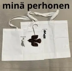 【ミナペルホネン】トートバッグ/ショッパーバック 2点 & 鳥チャーム3点set