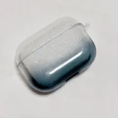 AirpodsPro ケース グラデーション ブラック ストラップ クリア
