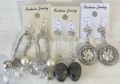 3点セット　397 ハンドメイド　樹脂　金属　ピアス　イヤリング　まとめ売り