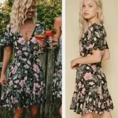 新品 SPELL & THE GYPSY 花柄 カシュクール ワンピース XXS