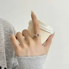 【S925純銀】オープンサークル シルバーリング シンプルデザインフリーサイズ