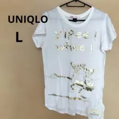 UNIQLO Disney Tシャツ L　白　半袖　コラボ　ユニクロ ミッキー