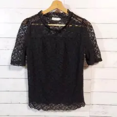 earth music&ecology　半袖　Mサイズ　ブラック　レース