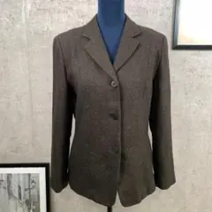 【美品】MISS PARIS テーラードジャケット L相当 ブラウン 無地 長袖