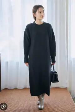 COHINA ループミックスIラインニットワンピース