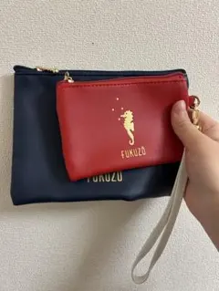 FUKUZO ポーチセット ネイビー レッド