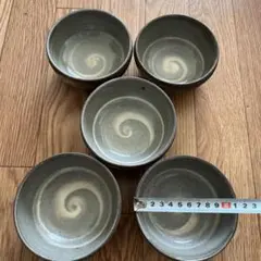 渦巻き模様の陶器取皿5個セット