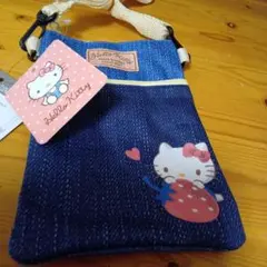 ハローキティ☆デニム風モバイルポシェット