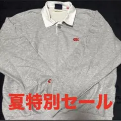 カンタベリー 長袖ポロシャツ グレー Mサイズ 刺繍ロゴ 美品のサムネイル