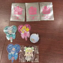映画キミとアイドルプリキュア♪うちわ型クリアカード+キーホルダー+ガチャガチャ