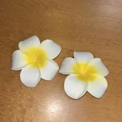 ハイビスカス白 ヘアクリップ 沖縄　ハワイ　美品