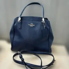 【最終値下げ】COACH コーチ 2way ショルダーバッグ レザー ネイビー