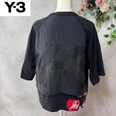 Y-3 ワイスリー　半袖シャツ　カットソー　ブラック　花柄のサムネイル