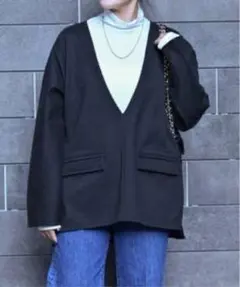 未使用B.C STOCKベーセーストック黒チュニック白ハイネックニット2点セット