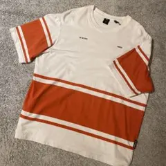 G-STAR RAWオレンジ ストライプ Tシャツ
