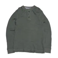 00s OLD UNIQLO ヘンリーネック サーマル カーキ フェード y2k