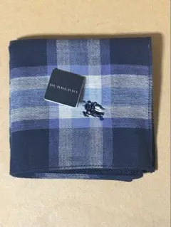 ※新品未使用※Burberry バーバリー　ネイビー　チェック　タオルハンカチ