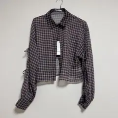 シアー チェック クロップドシャツ Avail