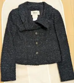 美品ルネTISSUE ツイードノーカラージャケット36 ULYSSE PILA 美品ルネTISSUE ツイードノーカラージャケット 美品ルネTISSUE