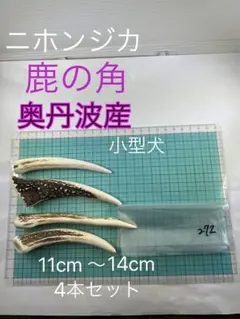 272 ニホンジカ 鹿の角 オモチャ 4本セット 11~14cm