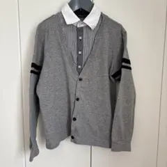 COMME CA ISM カーディガン シャツ付き 140 グレー