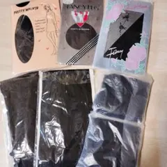 柄入ストッキング＆ブラックストッキング7足セット