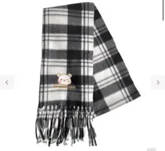 刺繍フリースマフラー『ゲスくま／グレー』